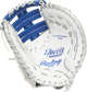 White palm of a Rawlings Liberty Advanced Color Series 1st base mitt with platinum laces and royal stamping - SKU: RLADCTSBWRP image number null