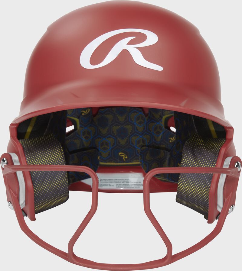 Rawlings Mach Hi-Viz Fastpitch Batting Helmet, Scarlet, Senior loading=