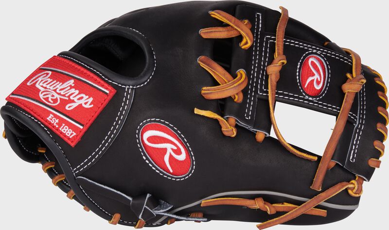 Thumb of a black Heart of the Hide 11.5" Infield glove with a black I-web