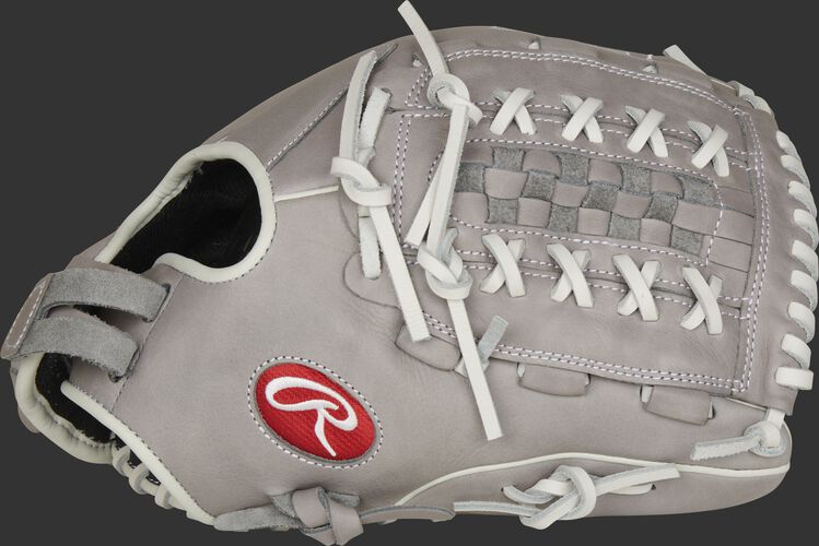 Thumb of a gray 2021 R9 Series 12.5-inch fastpitch infield/outfield glove with a gray Double Laced Basket web - SKU: R9SB125-18G