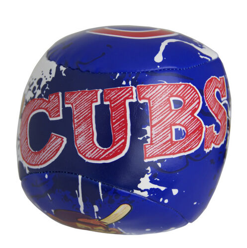 Top of Rawlings Chicago Cubs Quick Toss 4'' Softee Baseball With Team Name On Front In Team Colors SKU #01320008113