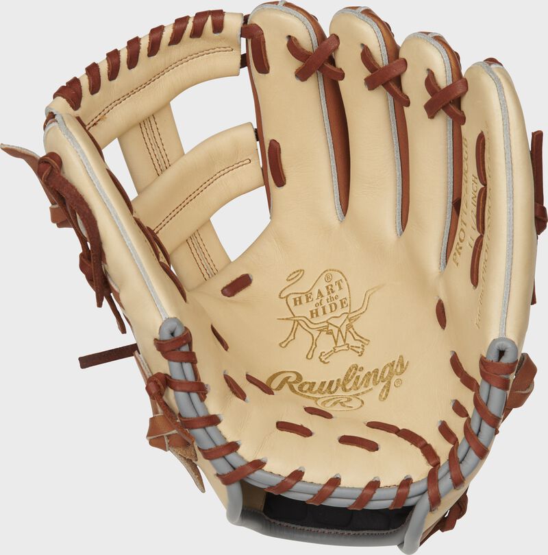 PROTT2-20CGB Rawlings ColorSync 4.0 infield glove with a came palm and tan laces