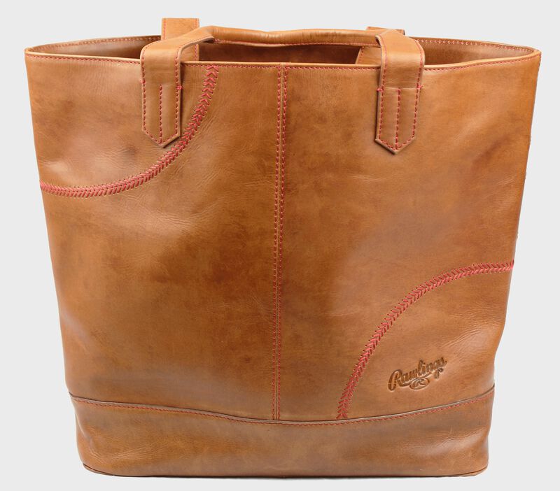 Women's Collection Baseball Stitch Large Tote Bag, Tan