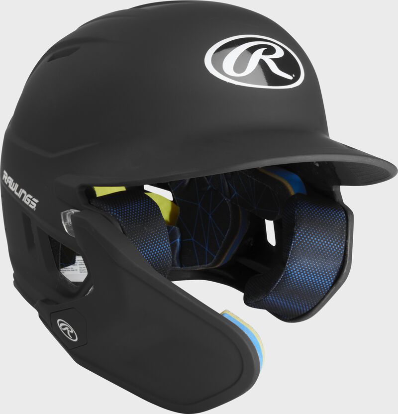 Front right-side view of Rawlings Mach Carbon Batting Helmet - SKU: MAAL