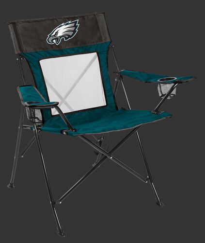 Front of Rawlings Green and Black NFL Philadelphia Eagles Game Changer Chair With Team Logo SKU #00651080111