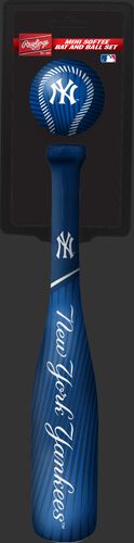 Rawlings New York Yankees Softee Mini Bat and Ball Set in Team Colors With Team Name and Logo On Front SKU #01160030114