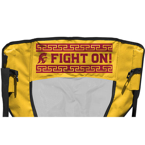 Back of Rawlings Gold and Cardinal NCAA USC Trojans High Back Chair With Team Name SKU #09403100518