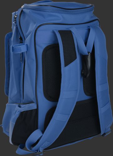 Left back view of a royal R701 training bag with royal shoulder straps and black padding