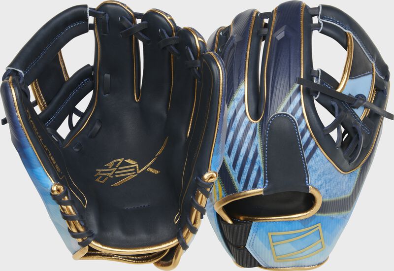 2 views showing the palm/back of a Rawlings REV1X 11.5" infield glove - SKU: REV204-2XNG