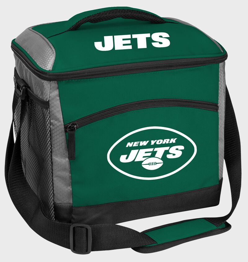 A New York Jets 24 can soft sided cooler