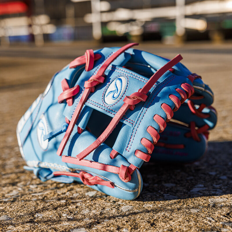 Picture of the web of a Heart of the Hide R2G 11.5" infield glove on dirt