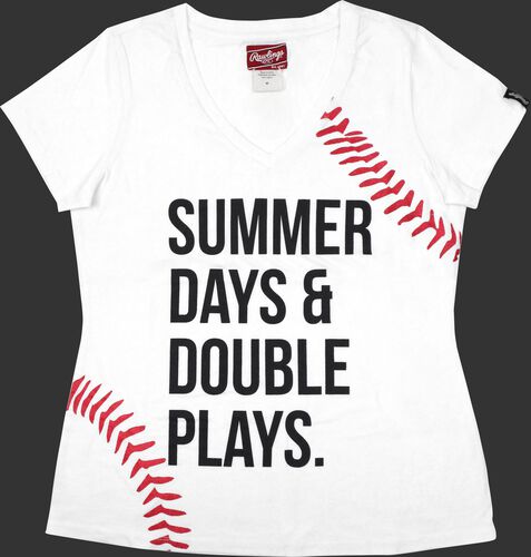 Front of Rawlings Women's Summer Day & Double Plays T-Shirt - SKU #RA30000-100