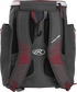 Back of a cardinal Rawlings Impulse baseball backpack with gray shoulder straps - SKU: IMPLSE-C image number null