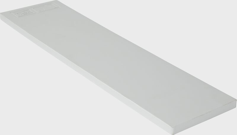 Front angle of a white Rawlings spiked pitching rubber - SKU: RSPR