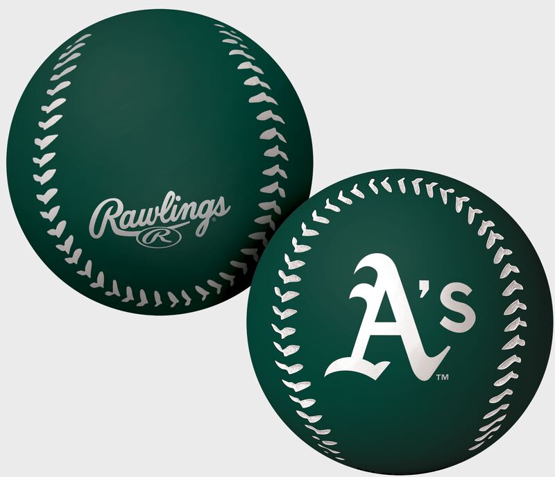 A green Oakland Athletics big fly rubber bounce ball loading=