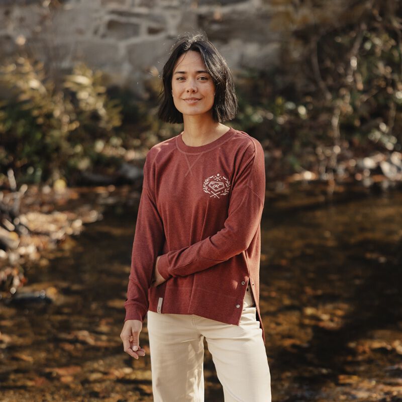 Rawlings x The Normal Brand Women's Fleece Splitside Pullover , Maroon, Women's XL