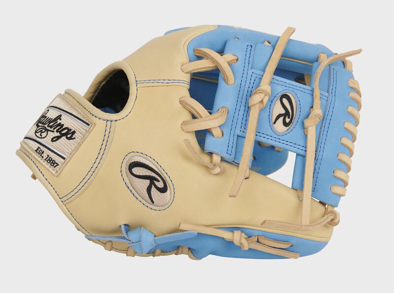 Thumb of an Exclusive Heart of the Hide Wing Tip infield glove with a columbia blue I web - SKU: PRO204W-2CBC