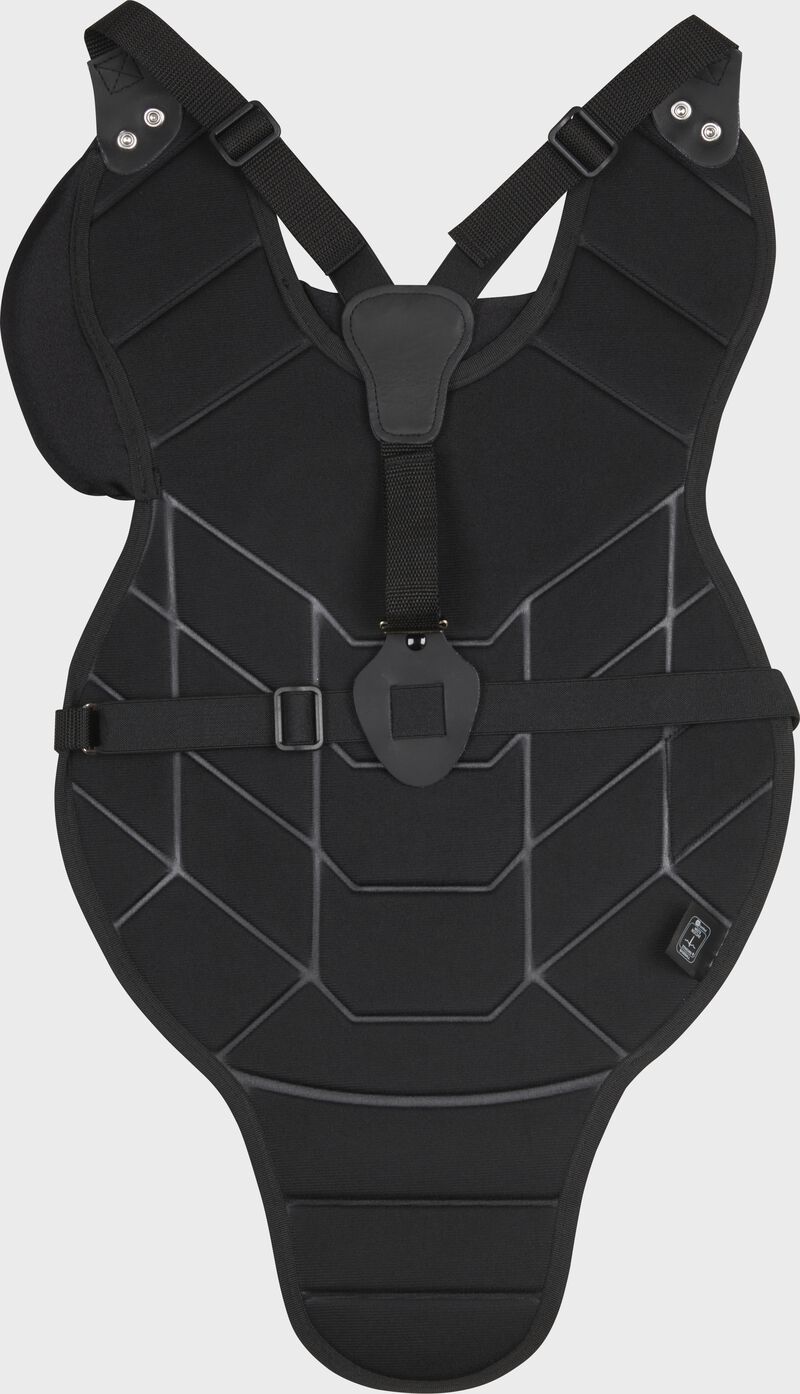 Back of a black junior Players Series chest protector loading=