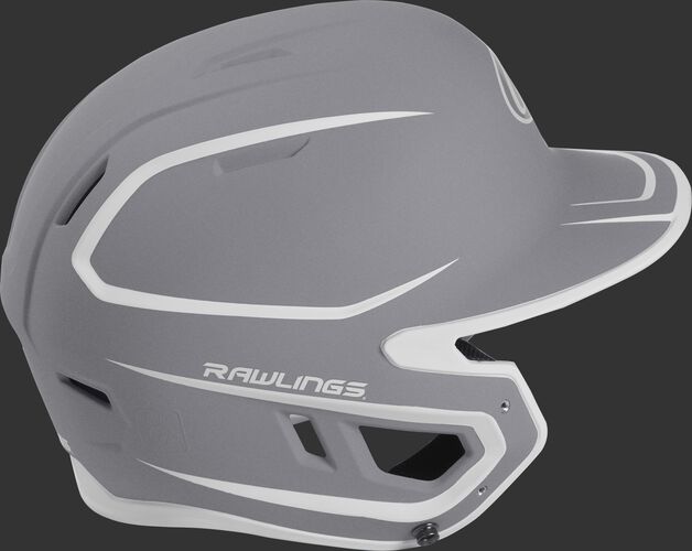 Right side of a two-tone matte silver/white MACH helmet