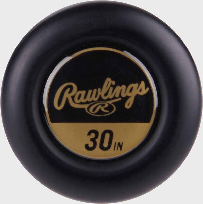 Black knob of an Icon USA Baseball 30 inch -12 bat