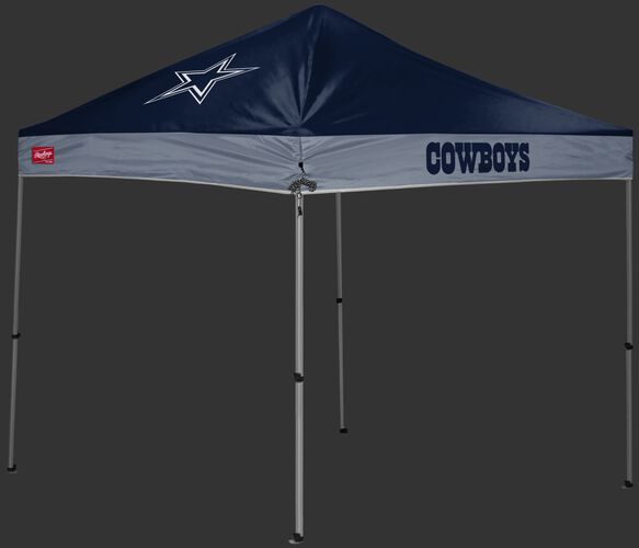 A blue/gray Dallas Cowboys 9x9 shelter with a team logo on the left side - SKU: 03231065112