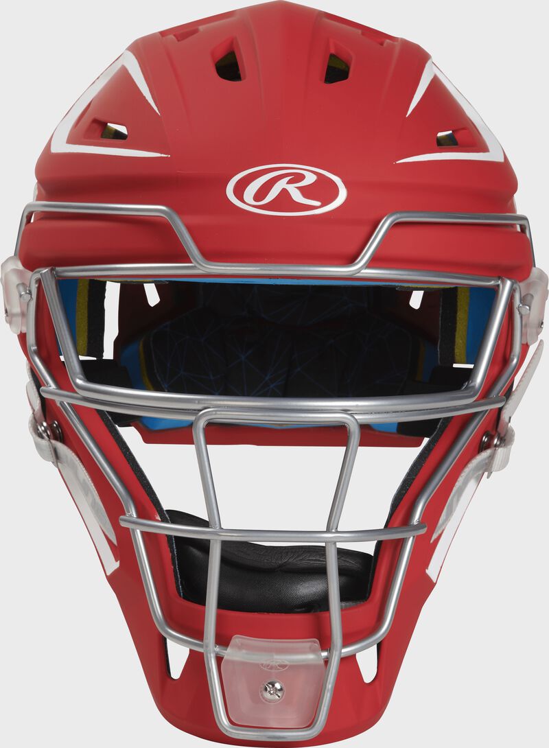 Front view of Rawlings Mach Catcher's Helmet - SKU: CHMCH