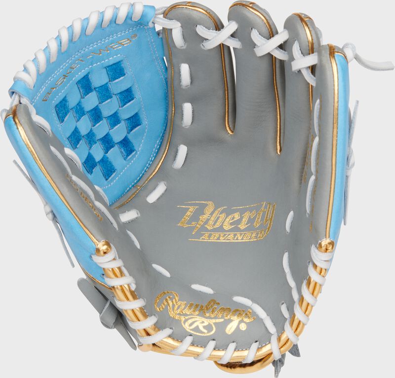 Liberty Advanced Color Series 12 in Fastpitch Glove, Gray/Columbia Blue, Right