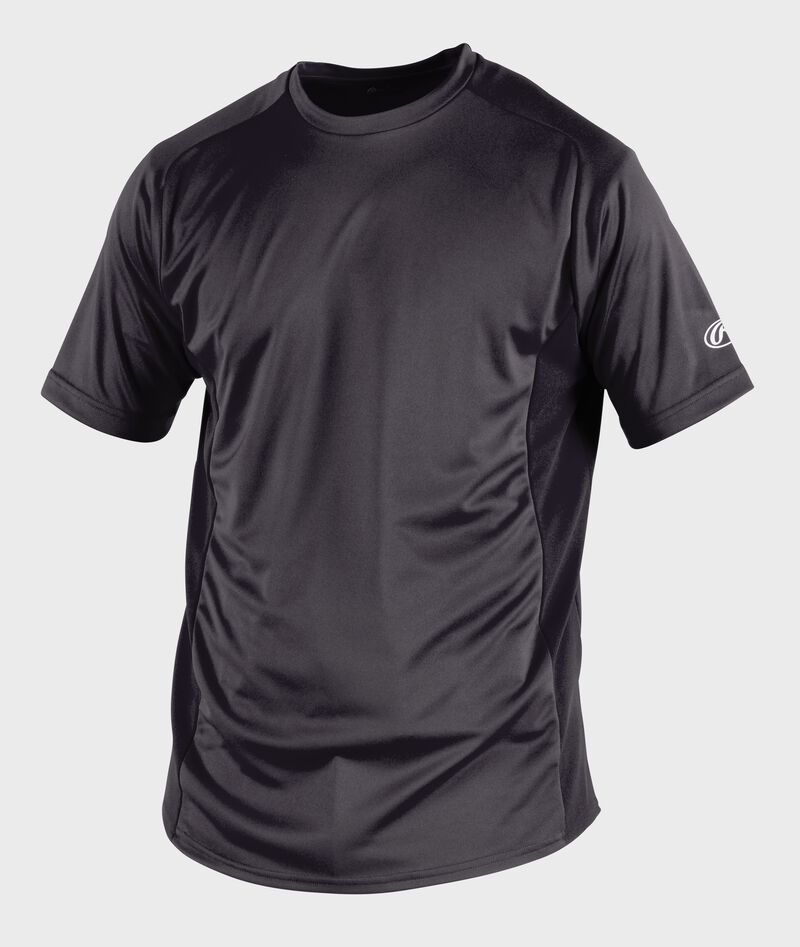 Front of Rawlings Adult Gray Short Sleeve Shirt - SKU #SSBASE
