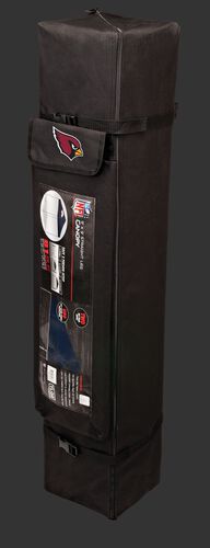 Black carry case of a 9x9 Arizona Cardinals canopy with a team logo on the side compartment - SKU: 03231081112