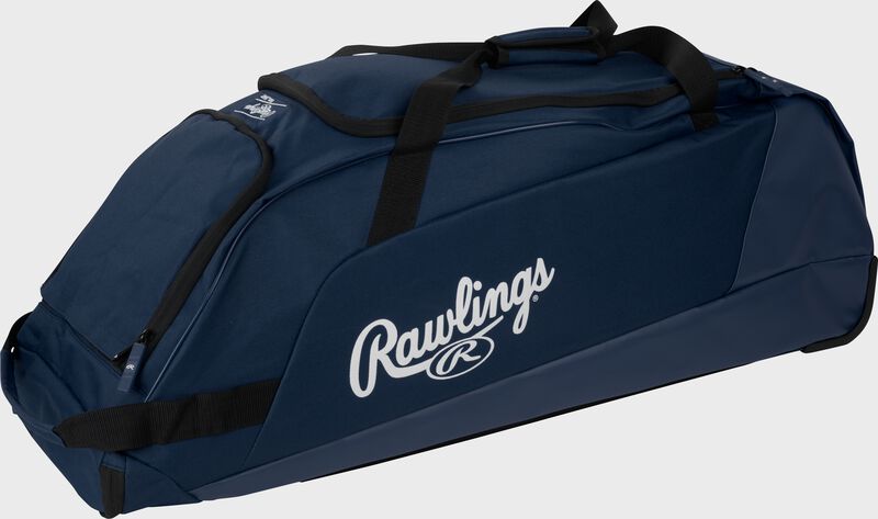 A navy Rawlings Workhorse wheeled equipment bag - SKU: WHWB23-N