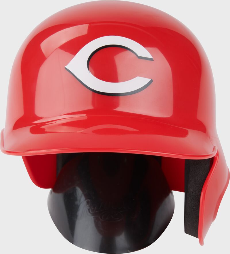 A red Cincinnati Reds mini replica helmet