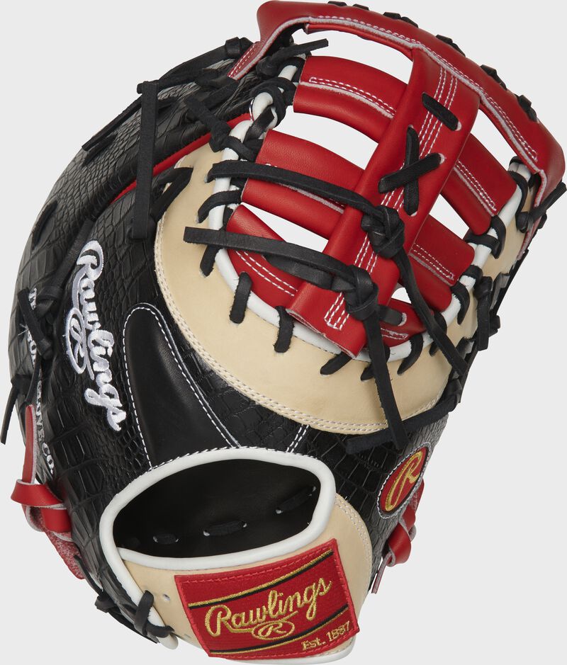 PRODCTSCC 13-inch Heart of the Hide ColorSync first base mitt with a black croc embossed leather back