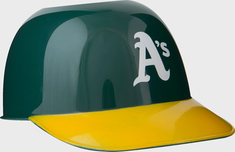 Front of Rawlings Green MLB Oakland Athletics Snack Size Helmets With Team Logo SKU #01950003121