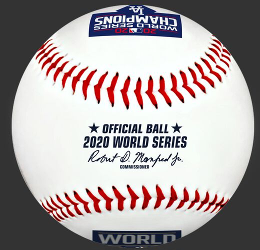 A 2020 Los Angeles Dodgers World Series champions replica baseball with the official MLB baseball stamp - SKU: 35010032282