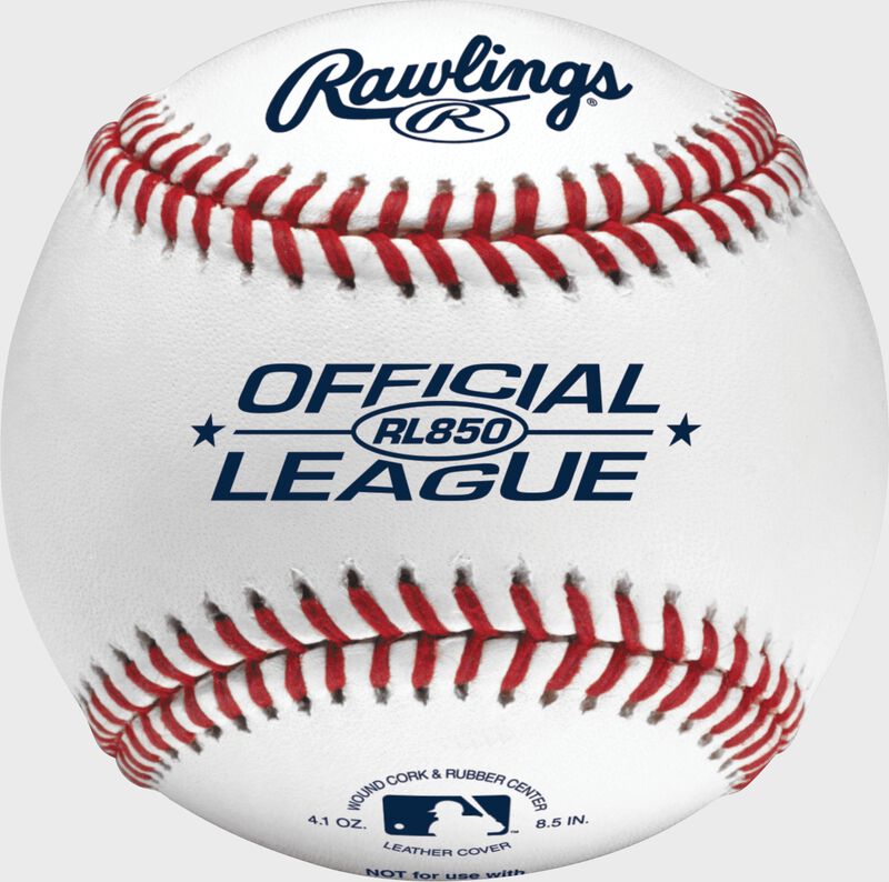RL850 Official League 8.5-inch undersized practice baseball with raised seams