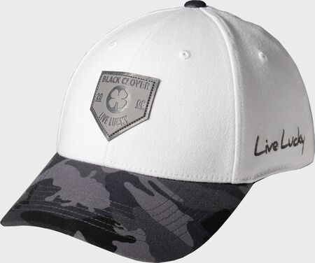 Rawlings Black Clover Leather Patch Camo Fitted Hat Rawlings Black Clover Leather Patch Camo Fitted Hat