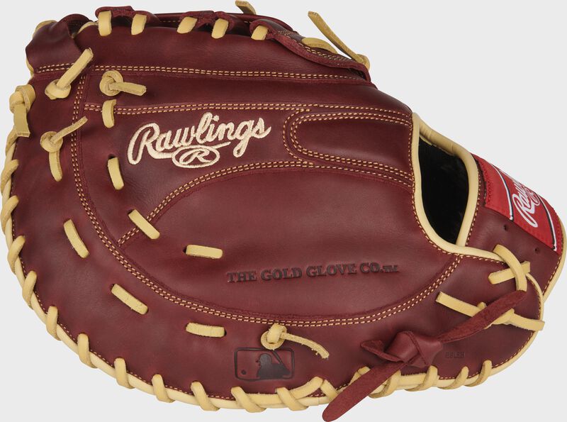 Sherry back of a Sandlot Series 12.5-Inch first base mitt with the MLB logo on the pinky - SKU: SFM18S