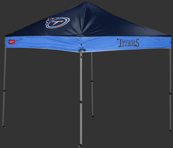 A navy/light blue Tennessee Titans 9x9 shelter with a team logo on the left side - SKU: 03231069112