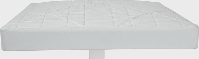 Side of a white Rawlings pro base with a 4" stanchion - SKU: RPB