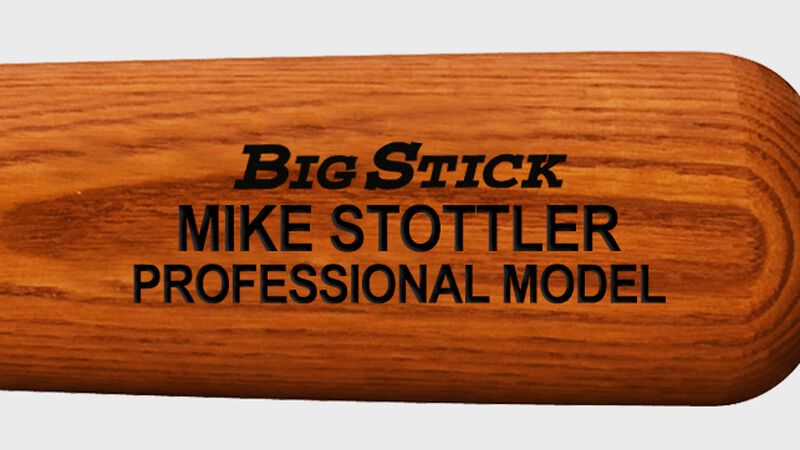 Custom text on a barrel of an ABATSO adult wood bat