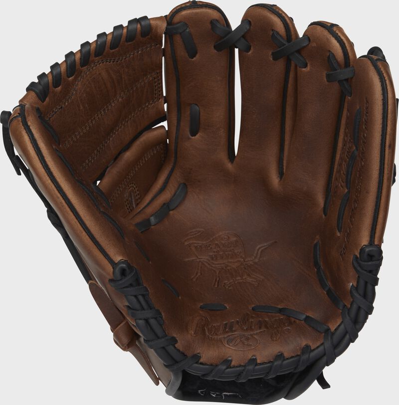 Sandlot palm of a Rawlings HOH infield/pitcher's glove with a sandlot web and black laces - SKU: PRO200-9SLPRO