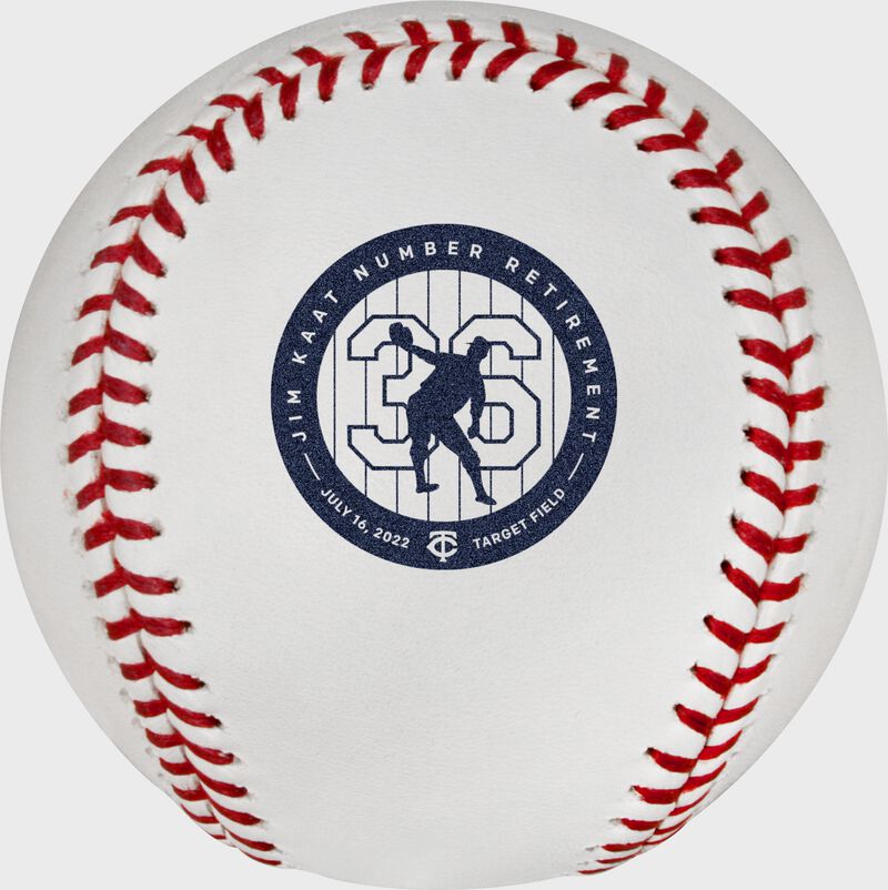 Jim Kaat number retirement logo stamped on a MLB baseball - SKU: RSGEA-ROMLBJK36-R loading=