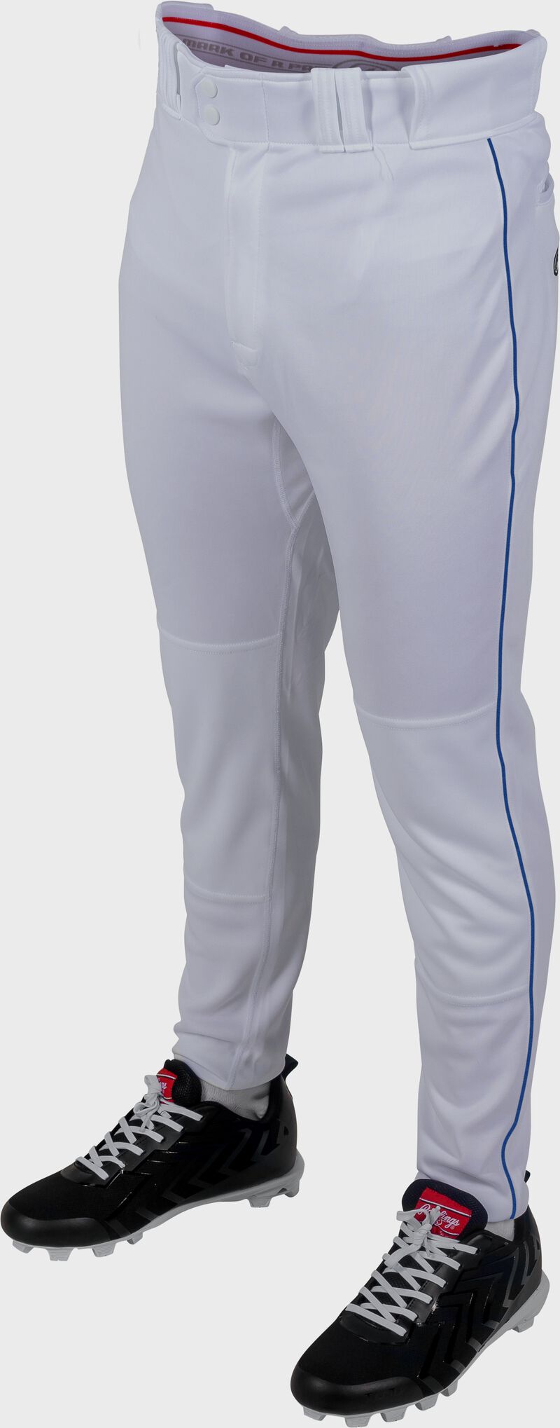 Rawlings 150 Jogger Fit Piped Baseball Pants, Youth L, White/Royal