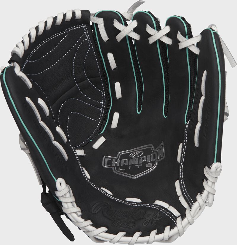 CL115BMT Rawlings 11.5-inch softball infield glove with a black palm and white palms