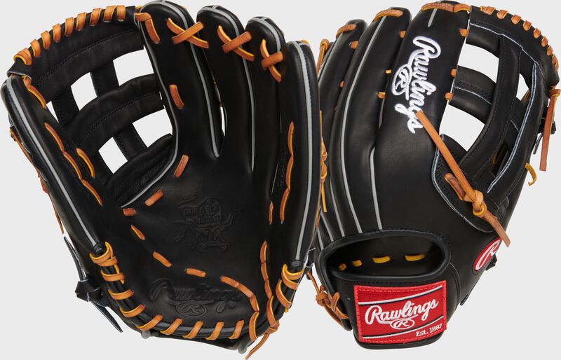 2 views showing the back/palm of a Rawlings Heart of the Hide 12.75" outfield glove - SKU: PROT3029C-6B