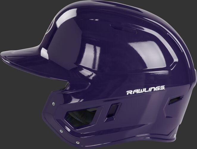 Left side of a purple MCH01A high school Mach helmet