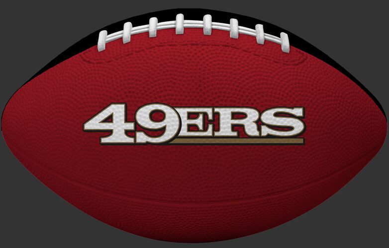 Red side of a San Francisco 49ers Gridiron tailgate football with team name SKU #09501084122