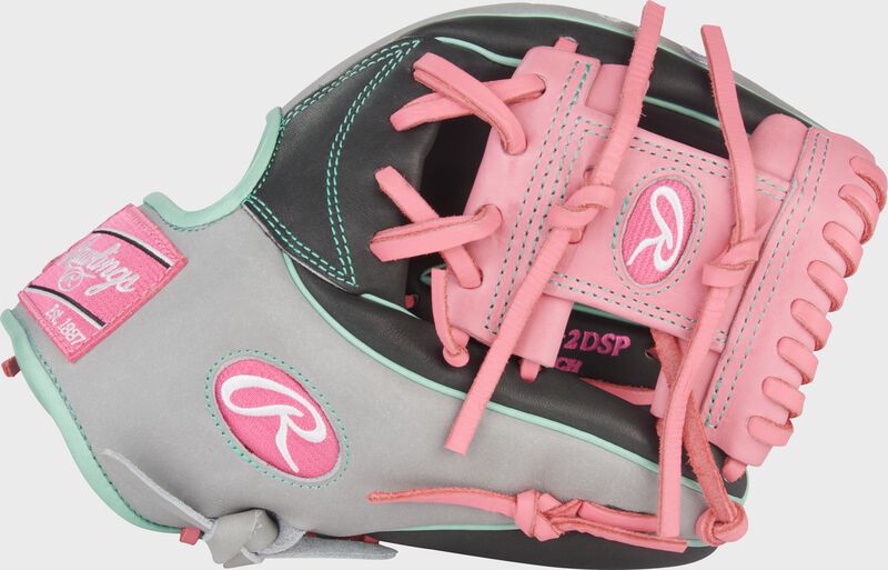 Thumb of a Rawlings Heart of the Hide 11.5-Inch Infield Glove with a pink Pro I-web