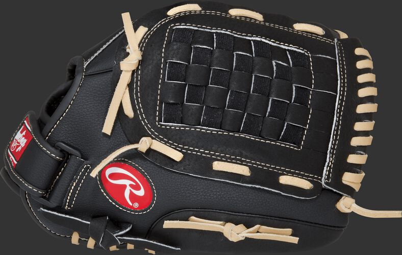 Thumb view of a black RSS130C RSB 13-inch outfield glove with a black Basket web