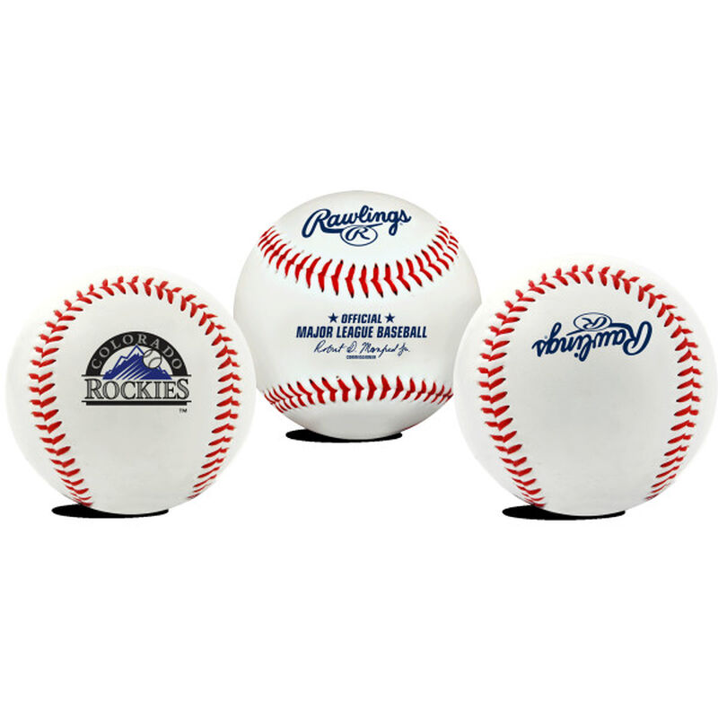 3 views of a MLB Colorado Rockies baseball loading=
